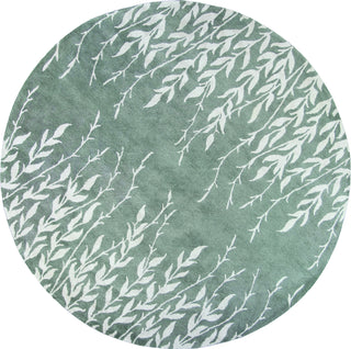 KAS Home 1005 Silver Tranquility Area Rug by Bob Mackie Round Image