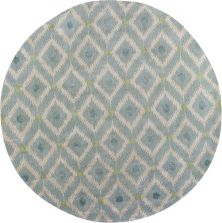 KAS Home 1018 Ice Blue Mirage Area Rug by Bob Mackie Round Image