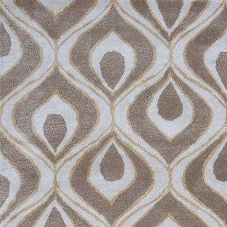 KAS Home 1020 Beige Eye Of The Peacock Area Rug by Bob Mackie Corner Image