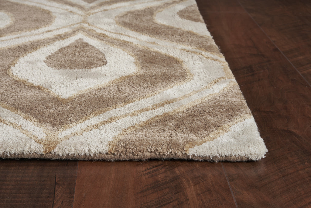 KAS Home 1020 Beige Eye Of The Peacock Area Rug by Bob Mackie Lifestyle Image Feature