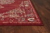 KAS Home Vintage 1300 Burnt Red Medallia Area Rug by Bob Mackie Corner Image