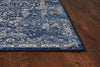 KAS Home Vintage 1310 Azure Blue Marrakesh Area Rug by Bob Mackie Corner Image