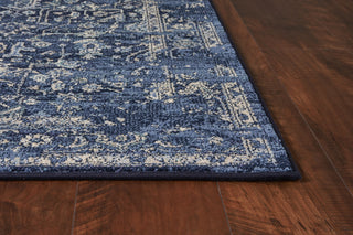 KAS Home Vintage 1310 Azure Blue Marrakesh Area Rug by Bob Mackie Corner Image