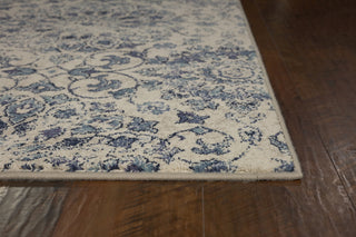 KAS Bob Mackie Home Vintage 1318 Ivory/Blue Mosaic Area Rug Round Image Feature