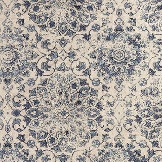 KAS Bob Mackie Home Vintage 1318 Ivory/Blue Mosaic Area Rug Corner Image