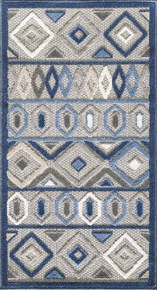 KAS Calla 6921 Grey/Blue Aztec Area Rug