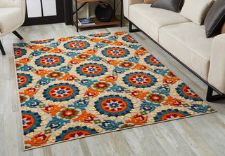 KAS Calla 6931 Ivory/Multi Manor Area Rug Lifestyle Image Feature