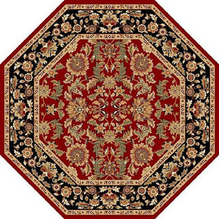 KAS Cambridge 7301 Red/Black Kashan Area Rug