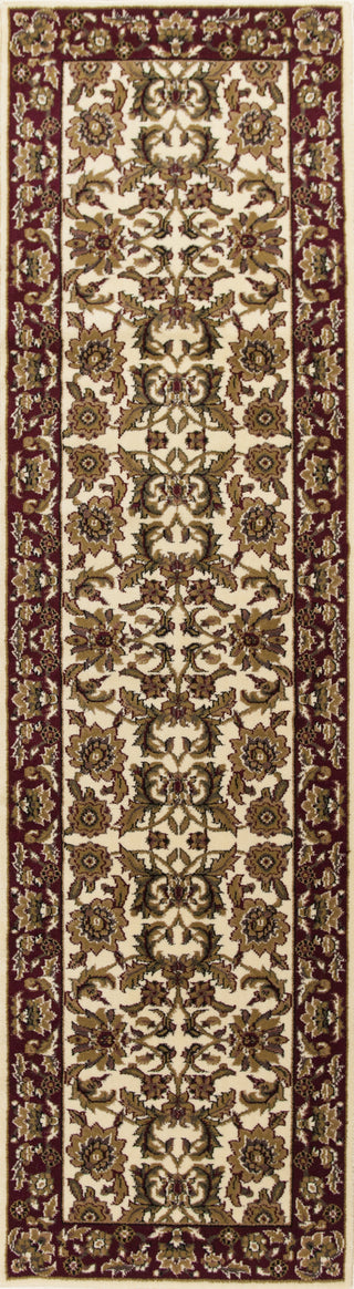 KAS Cambridge 7303 Ivory/Red Kashan Area Rug