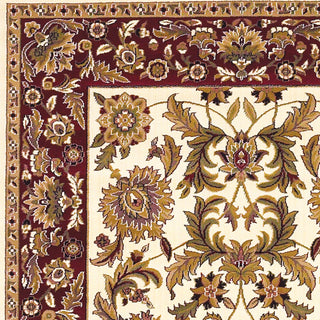 KAS Cambridge 7303 Ivory/Red Kashan Area Rug Corner Image