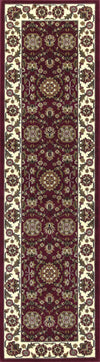 KAS Cambridge 7306 Red/Ivory Floral Agra Area Rug Round Image