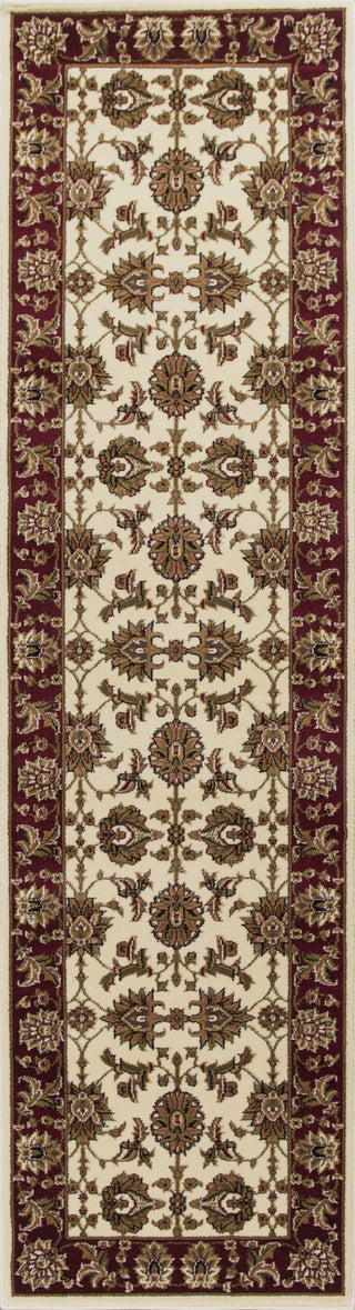 KAS Cambridge 7312 Ivory/Red Kashan Area Rug Runner Image