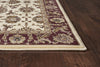KAS Cambridge 7312 Ivory/Red Kashan Area Rug Corner Image
