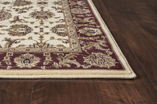 KAS Cambridge 7312 Ivory/Red Kashan Area Rug Corner Image