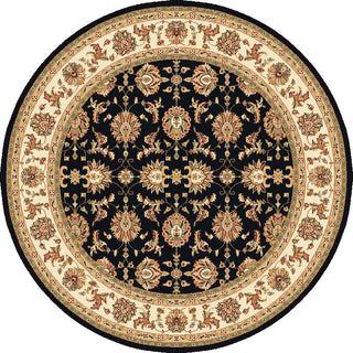 KAS Cambridge 7313 Black/Ivory Kashan Area Rug