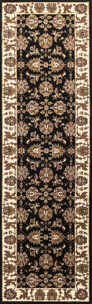 KAS Cambridge 7313 Black/Ivory Kashan Area Rug Runner Image