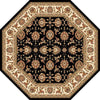 KAS Cambridge 7313 Black/Ivory Kashan Area Rug