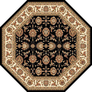 KAS Cambridge 7313 Black/Ivory Kashan Area Rug