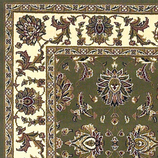 KAS Cambridge 7314 Green/Ivory Kashan Area Rug Corner Image