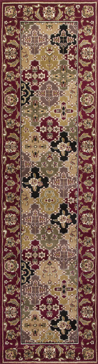 KAS Cambridge 7325 Red Kashan Panel Area Rug