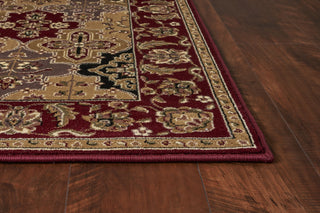 KAS Cambridge 7325 Red Kashan Panel Area Rug Corner Image