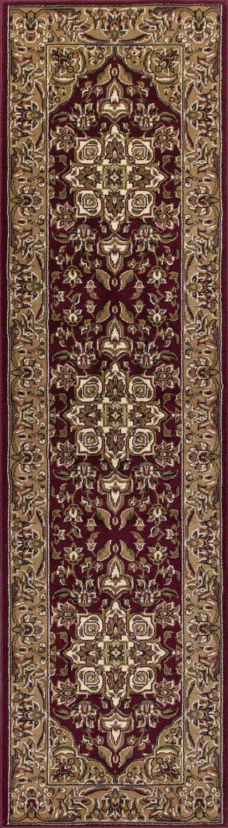 KAS Cambridge 7326 Red/Beige Kashan Medallion Area Rug