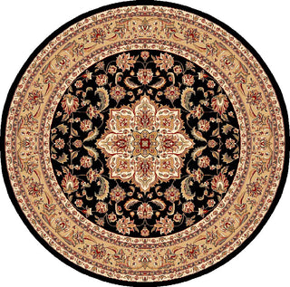 KAS Cambridge 7327 Black/Beige Kashan Medallion Area Rug