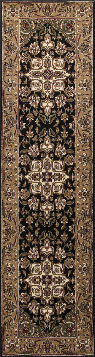 KAS Cambridge 7327 Black/Beige Kashan Medallion Area Rug