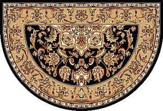 KAS Cambridge 7327 Black/Beige Kashan Medallion Area Rug