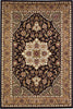 KAS Cambridge 7327 Black/Beige Kashan Medallion Area Rug Main Image