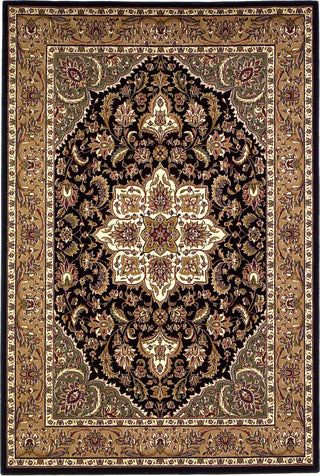 KAS Cambridge 7327 Black/Beige Kashan Medallion Area Rug Main Image