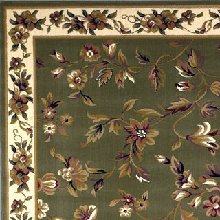 KAS Cambridge 7332 Sage/Ivory Floral Vine Area Rug Runner Image