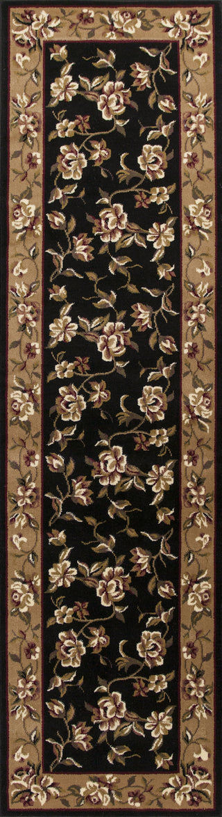 KAS Cambridge 7336 Black/Beige Floral Delight Area Rug