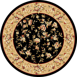 KAS Cambridge 7336 Black/Beige Floral Delight Area Rug