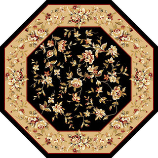 KAS Cambridge 7336 Black/Beige Floral Delight Area Rug