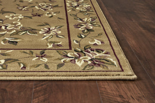 KAS Cambridge 7338 Beige Floral Delight Area Rug Round Image Feature