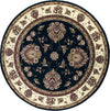 KAS Cambridge 7339 Black/Ivory Floral Mahal Area Rug Round Image