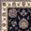KAS Cambridge 7339 Black/Ivory Floral Mahal Area Rug Runner Image