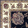 KAS Cambridge 7339 Black/Ivory Floral Mahal Area Rug Corner Image