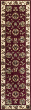 KAS Cambridge 7340 Red/Ivory Floral Mahal Area Rug Round Image