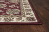KAS Cambridge 7340 Red/Ivory Floral Mahal Area Rug Runner Image Feature