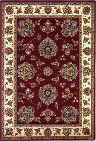 KAS Cambridge 7340 Red/Ivory Floral Mahal Area Rug Main Image