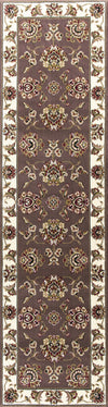 KAS Cambridge 7341 Plum/Ivory Floral Mahal Area Rug Round Image