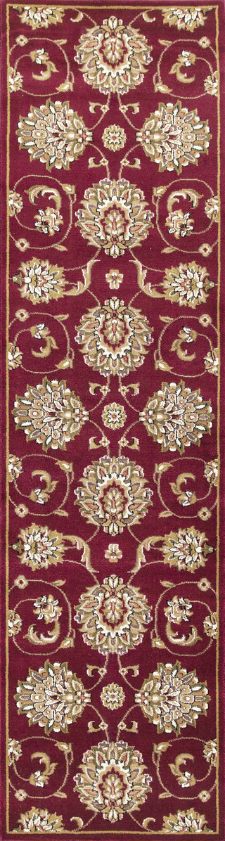 KAS Cambridge 7355 Red Allover Mahal Area Rug Round Image