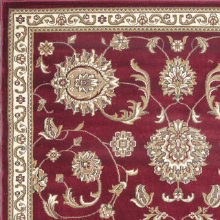 KAS Cambridge 7355 Red Allover Mahal Area Rug Corner Image