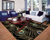 KAS Catalina 0738 Black Peacock Feathers Area Rug Round Image Feature