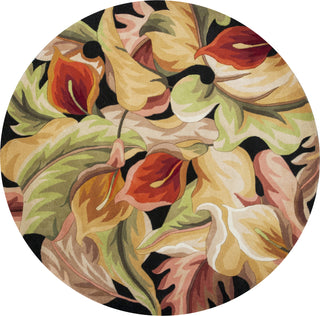 KAS Catalina 0759 Black Calla Lilies Area Rug Round Image