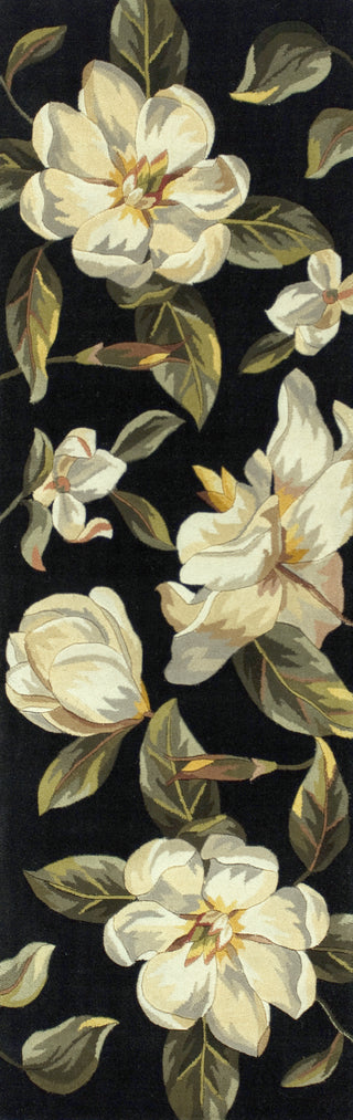 KAS Catalina 0761 Black Magnolia Area Rug Corner Image