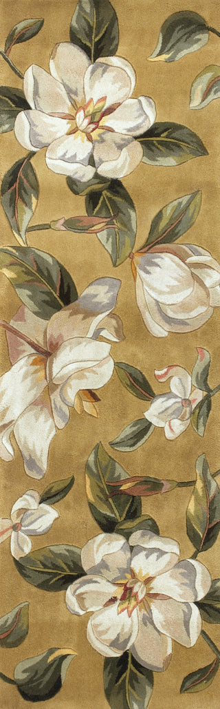 KAS Catalina 0762 Gold Magnolia Area Rug Corner Image