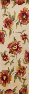 KAS Catalina 0766 Ivory Poppies Area Rug Runner Image